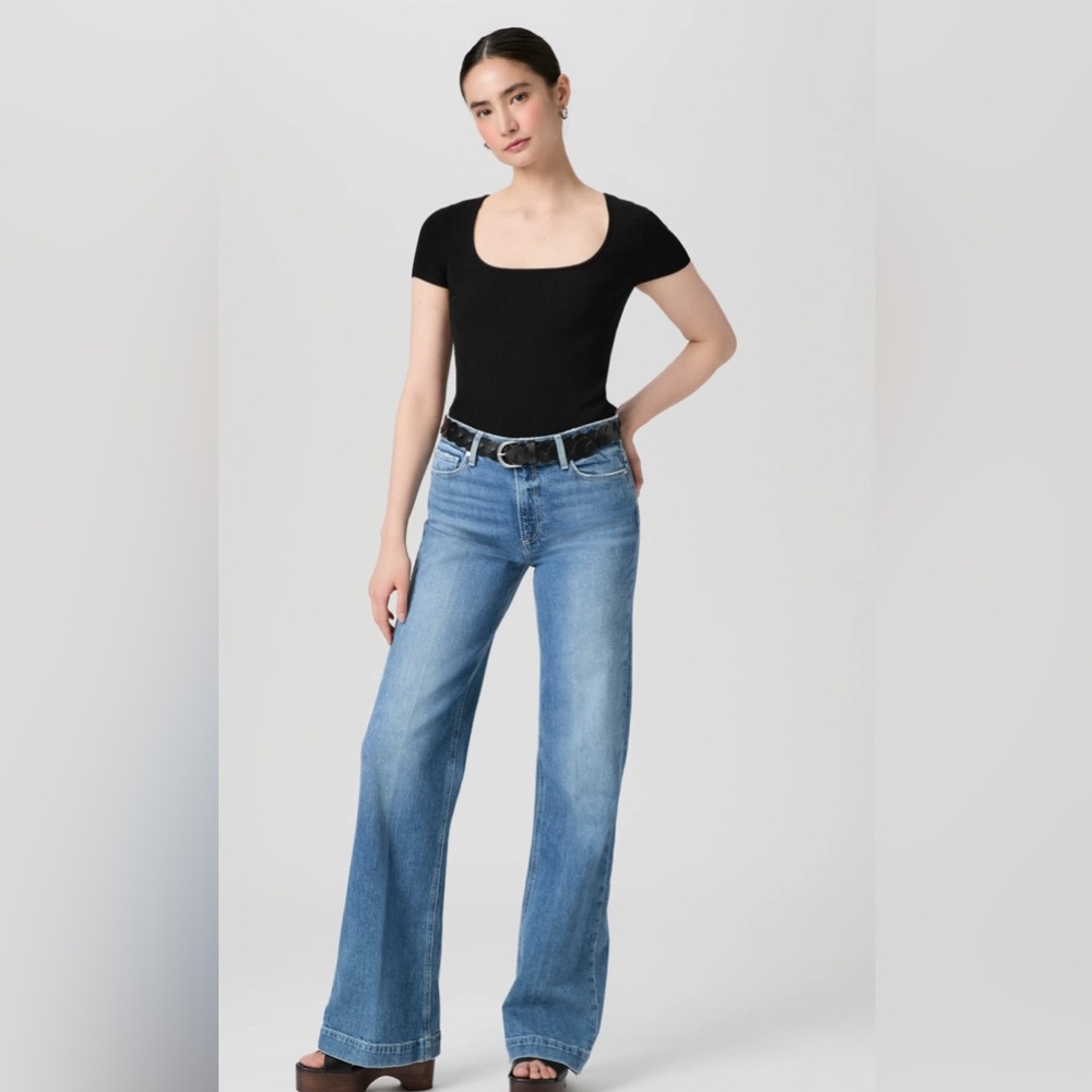 NWT Paige Leenah slim wide leg jeans
